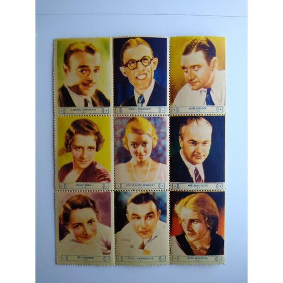 1932 Original National Screen Star Stamps Set 18 + Envelope Tom Keene Irene Dunn - Picture 4 of 6